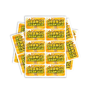 Orange Creamsicle Rectangle / Pre - Roll Labels - Pre - Roll (10.16cm x 6.7cm)