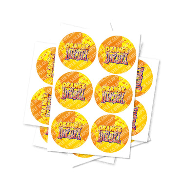 Orange Diesel Circular Stickers - 2.5cm