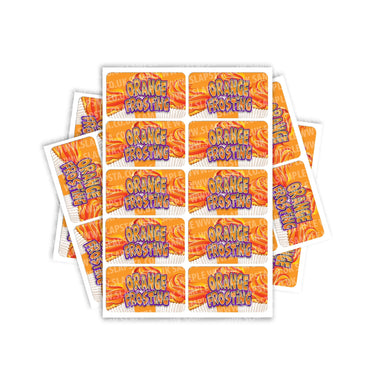 Orange Frosting Rectangle / Pre - Roll Labels - Pre - Roll (10.16cm x 6.7cm)