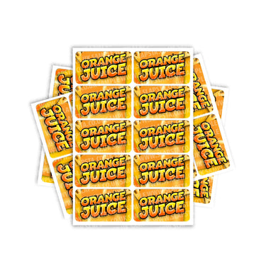 Orange Juice Rectangle / Pre - Roll Labels - Pre - Roll (10.16cm x 6.7cm)