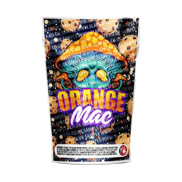 Orange Mac Mylar Pouches Pre-Labeled - 3.5g (1/8oz) / No / 16pcs