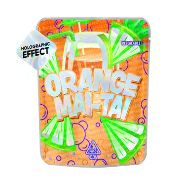 Orange Mai Tai SFX Mylar Pouches Pre - Labeled - 3.5g (1/8oz)