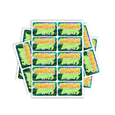 Orange Mints Rectangle / Pre-Roll Labels - Pre-Roll (10.16cm x 6.7cm) / 10