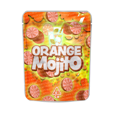 Orange Mojito Mylar Pouches Pre - Labeled - 3.5g (1/8oz)