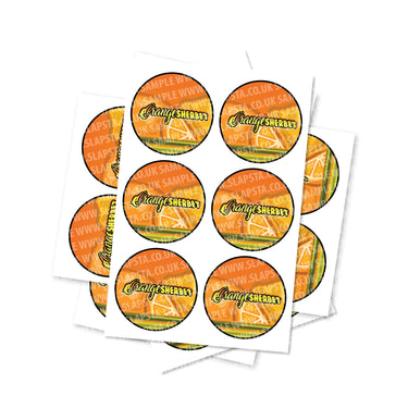 Orange Sherbet Circular Stickers - 2.5cm