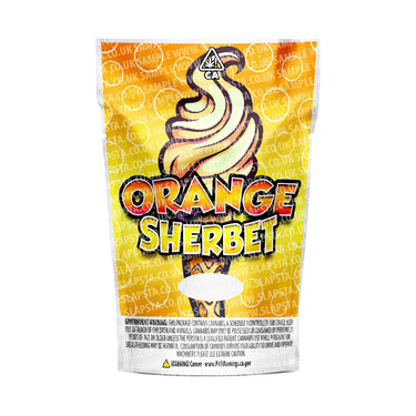 Orange Sherbet Mylar Pouches Pre - Labeled - 3.5g (1/8oz)