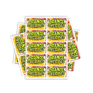 Orange Sherbet Rectangle / Pre - Roll Labels - Pre - Roll (10.16cm x 6.7cm)