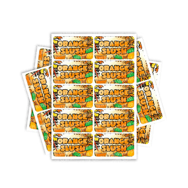 Orange Slush Rectangle / Pre - Roll Labels - Pre - Roll (10.16cm x 6.7cm)