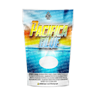 Pacifica Blue Mylar Pouches Pre-Labeled - 3.5g (1/8oz) / No / 16pcs