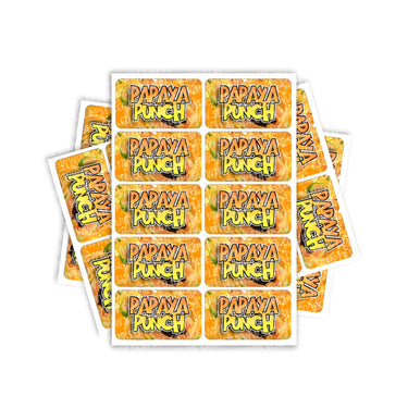 Papaya Punch Rectangle / Pre - Roll Labels - Pre - Roll (10.16cm x 6.7cm)