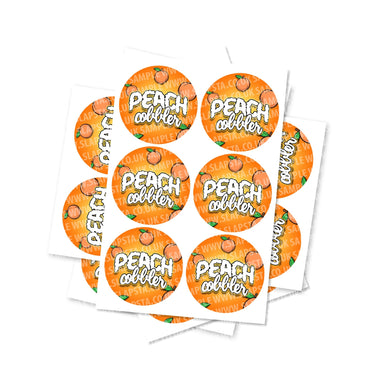 Peach Cobbler Circular Stickers - 2.5cm