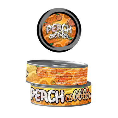 Peach Cobbler Pre - Labeled 3.5g Self - Seal Tins - 60pcs
