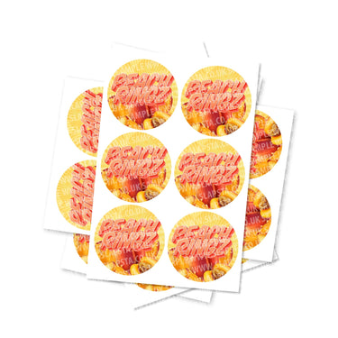 Peach Rings Circular Stickers - 2.5cm