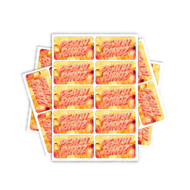 Peach Ringz Rectangle / Pre - Roll Labels - Pre - Roll (10.16cm x 6.7cm)