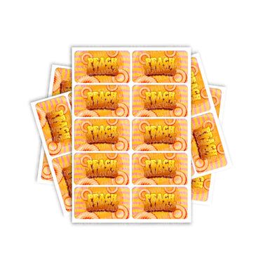 Peach Ringz Rectangle / Pre - Roll Labels - Pre - Roll (10.16cm x 6.7cm)