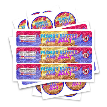 Peanut Butter And Jelly Glass Jar / Tamper Pot Labels - 50ml Tamper Strip Pot