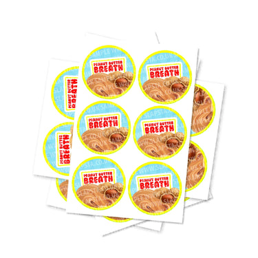 Peanut Butter Breath Circular Stickers - 2.5cm