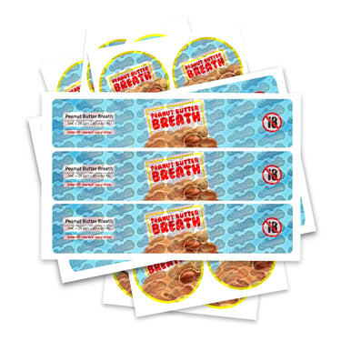 Peanut Butter Breath Glass Jar / Tamper Pot Labels - 50ml Tamper Strip Pot