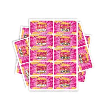 Peanut Butter Gelato Rectangle / Pre - Roll Labels - Pre - Roll (10.16cm x 6.7cm)