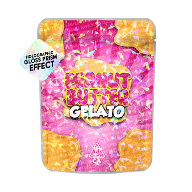 Peanut Butter Gelato SFX Mylar Pouches Pre-Labeled - 3.5g (1/8oz) / No / 16pcs