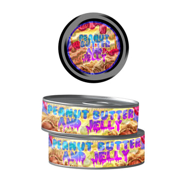 Peanut Butter & Jelly Pre - Labeled 3.5g Self - Seal Tins - 60pcs