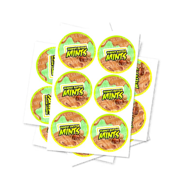 Peanut Butter Mints Circular Stickers - 2.5cm