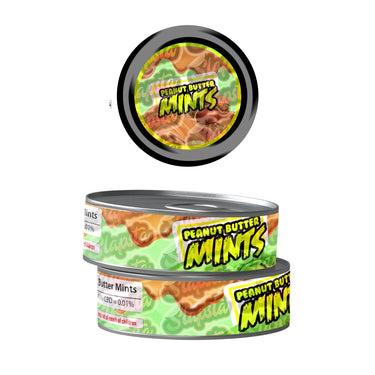 Peanut Butter Mints Pre - Labeled 3.5g Self - Seal Tins - 60pcs
