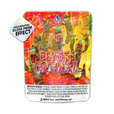 Peyote Critical SFX Mylar Pouches Pre-Labeled - 3.5g (1/8oz) / No / 16pcs