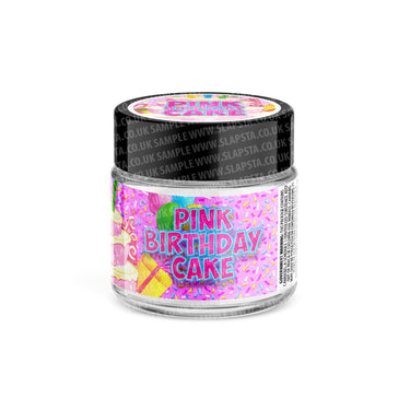 Pink Birthday Cake Glass Jars Pre - Labeled - 3.5grams (1/8oz)