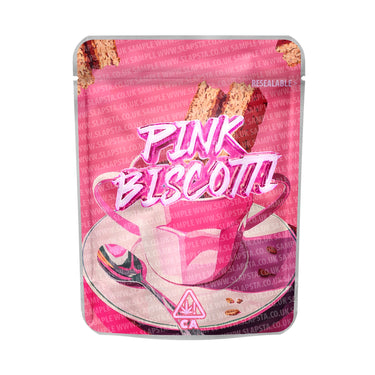 Pink Biscotti Mylar Pouches Pre - Labeled - 3.5g (1/8oz)