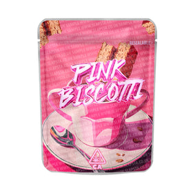 Pink Biscotti Mylar Pouches Pre-Labeled