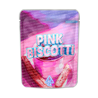 Pink Biscotti Mylar Pouches Pre - Labeled - 3.5g (1/8oz)