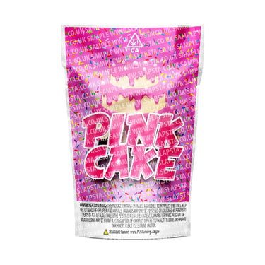 Pink Cake Mylar Pouches Pre-Labeled - 3.5g (1/8oz) / No / 16pcs
