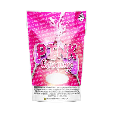 Pink Champagne Mylar Pouches Pre - Labeled - 3.5g (1/8oz)