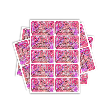 Pink Champagne Rectangle / Pre-Roll Labels - Pre-Roll (10.16cm x 6.7cm) / 10
