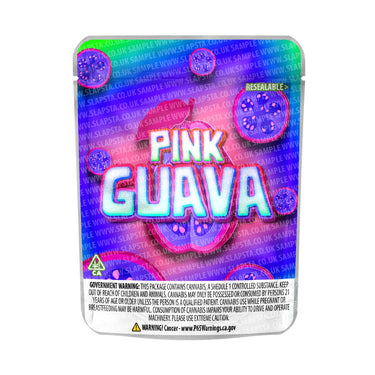 Pink Guava Mylar Pouches Pre - Labeled - 3.5g (1/8oz)
