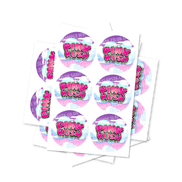 Pink Kush Circular Stickers - 2.5cm