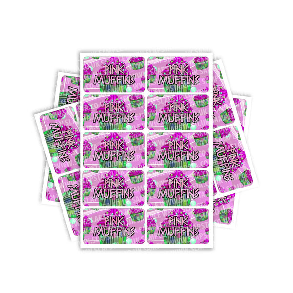 Pink Muffins Rectangle / Pre-Roll Labels - SLAPSTA