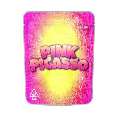 Pink Picasso Mylar Pouches Pre-Labeled - 3.5g (1/8oz) / No / 16pcs