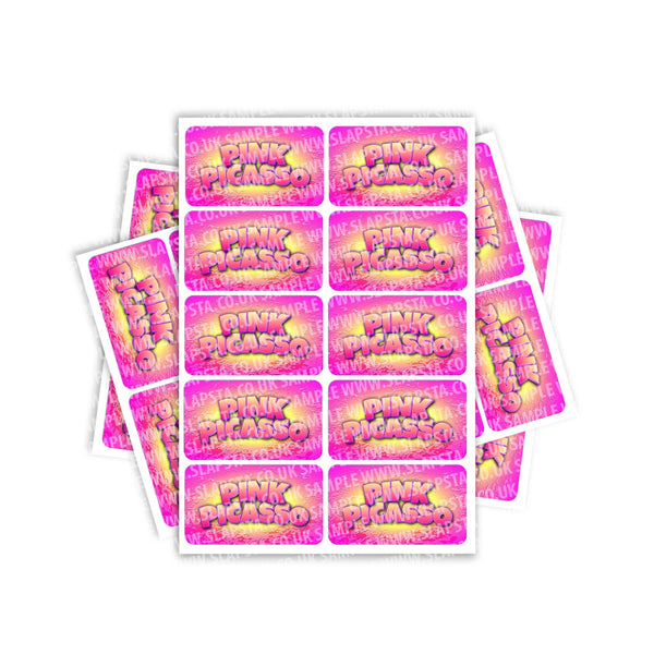 Pink Picasso Rectangle / Pre-Roll Labels - SLAPSTA