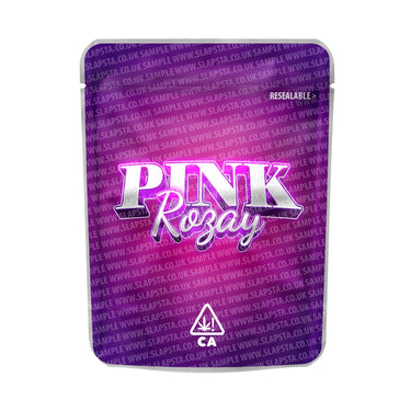 Pink Rosay Mylar Pouches Pre - Labeled - 3.5g (1/8oz)