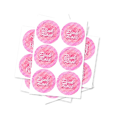 Pink Rose Circular Stickers - 2.5cm