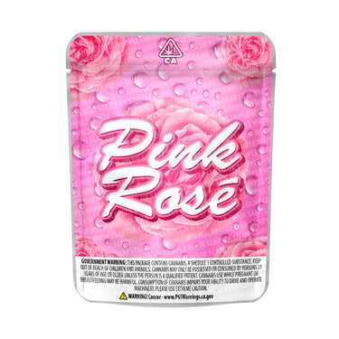 Pink Rose Mylar Pouches Pre - Labeled - 3.5g (1/8oz)