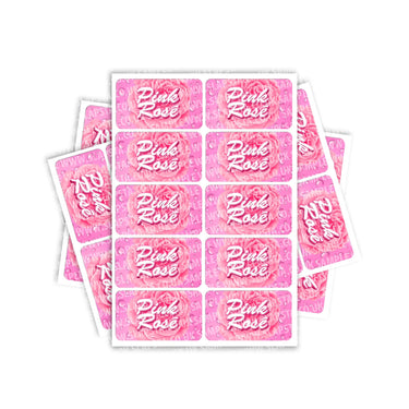 Pink Rose Rectangle / Pre - Roll Labels - Pre - Roll (10.16cm x 6.7cm)