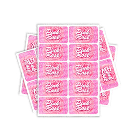 Pink Rose Rectangle / Pre-Roll Labels