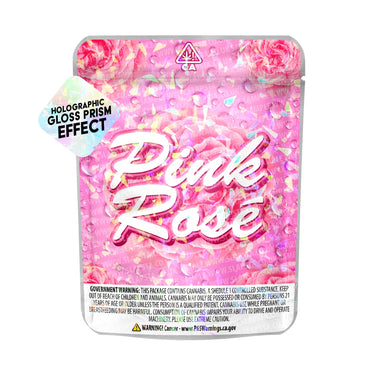 Pink Rose SFX Mylar Pouches Pre - Labeled - 3.5g (1/8oz)