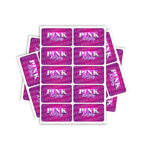Pink Rozay Rectangle / Pre-Roll Labels - SLAPSTA
