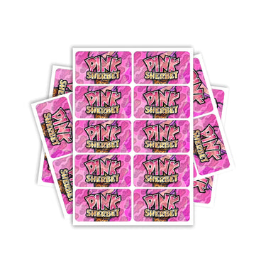 Pink Sherbet Rectangle / Pre-Roll Labels - Pre-Roll (10.16cm x 6.7cm) / 10