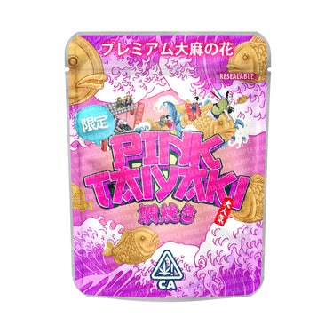 Pink Taiyaki Mylar Pouches Pre - Labeled - 3.5g (1/8oz)