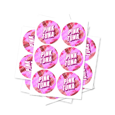 Pink Tuna Circular Stickers - 2.5cm